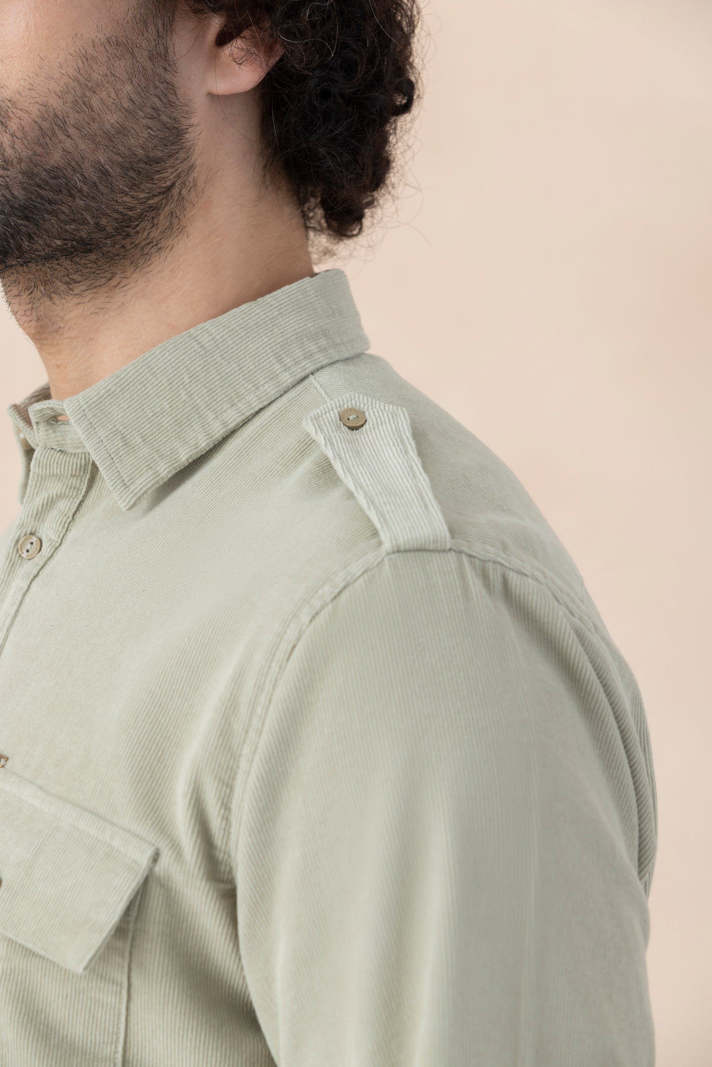 Men's Light Sage Green Corduroy Pathani Set