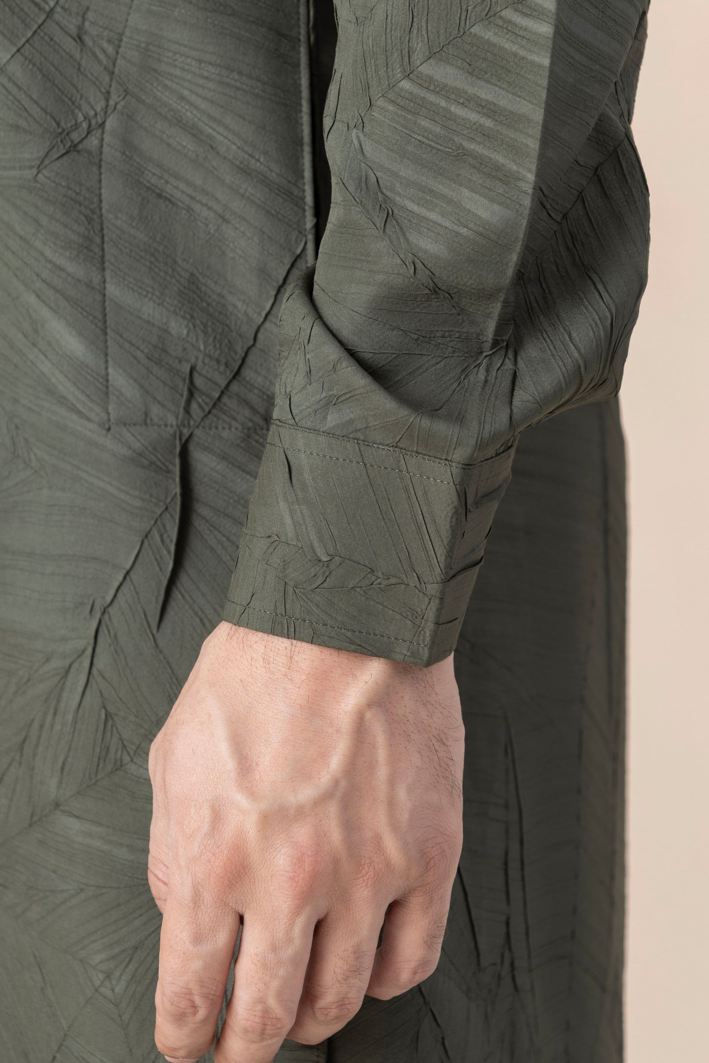 Men's Olive Green Crush Pathani Set