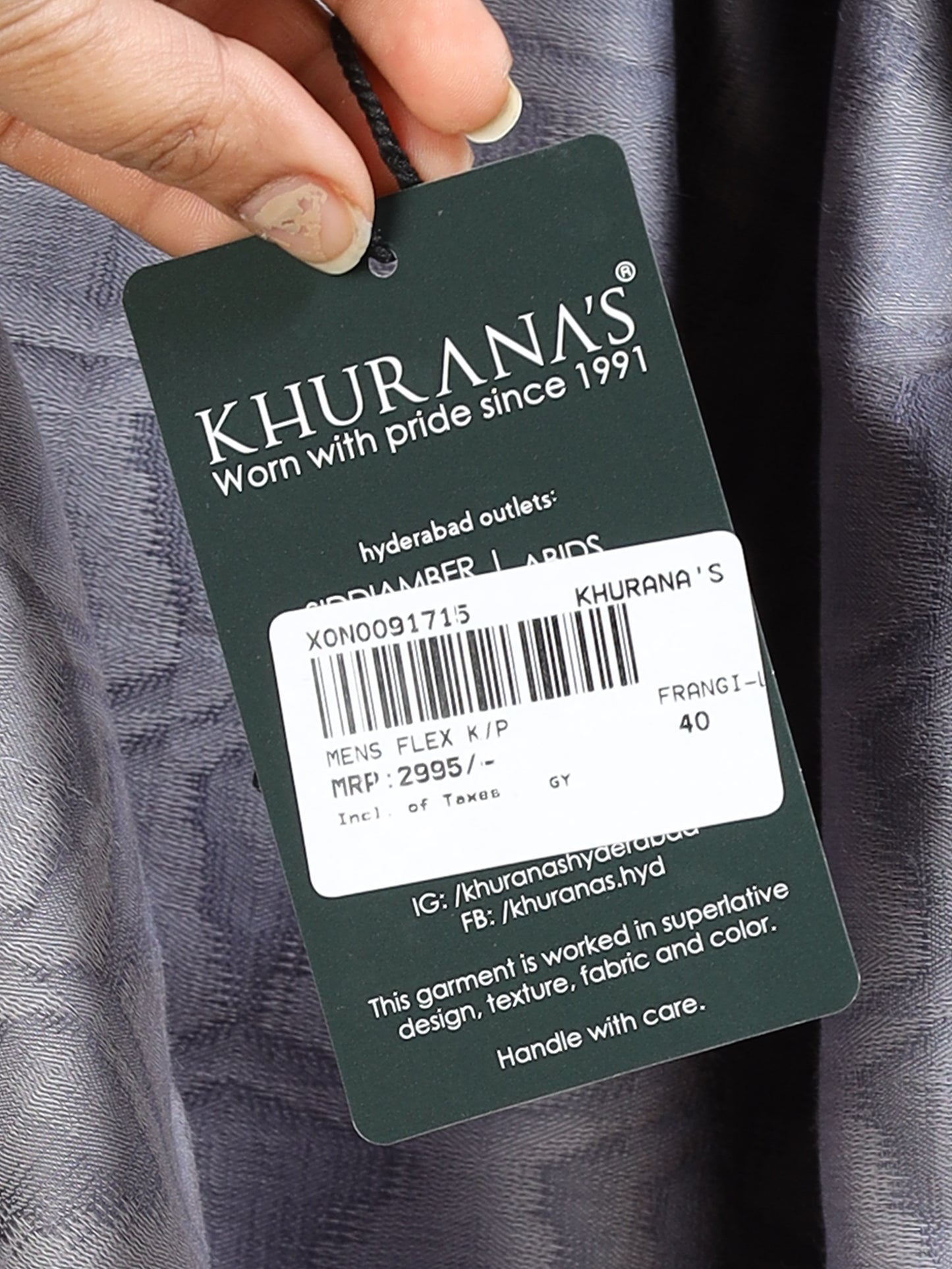 Grey Jacquard Kurta Set for Men with White Pyjama