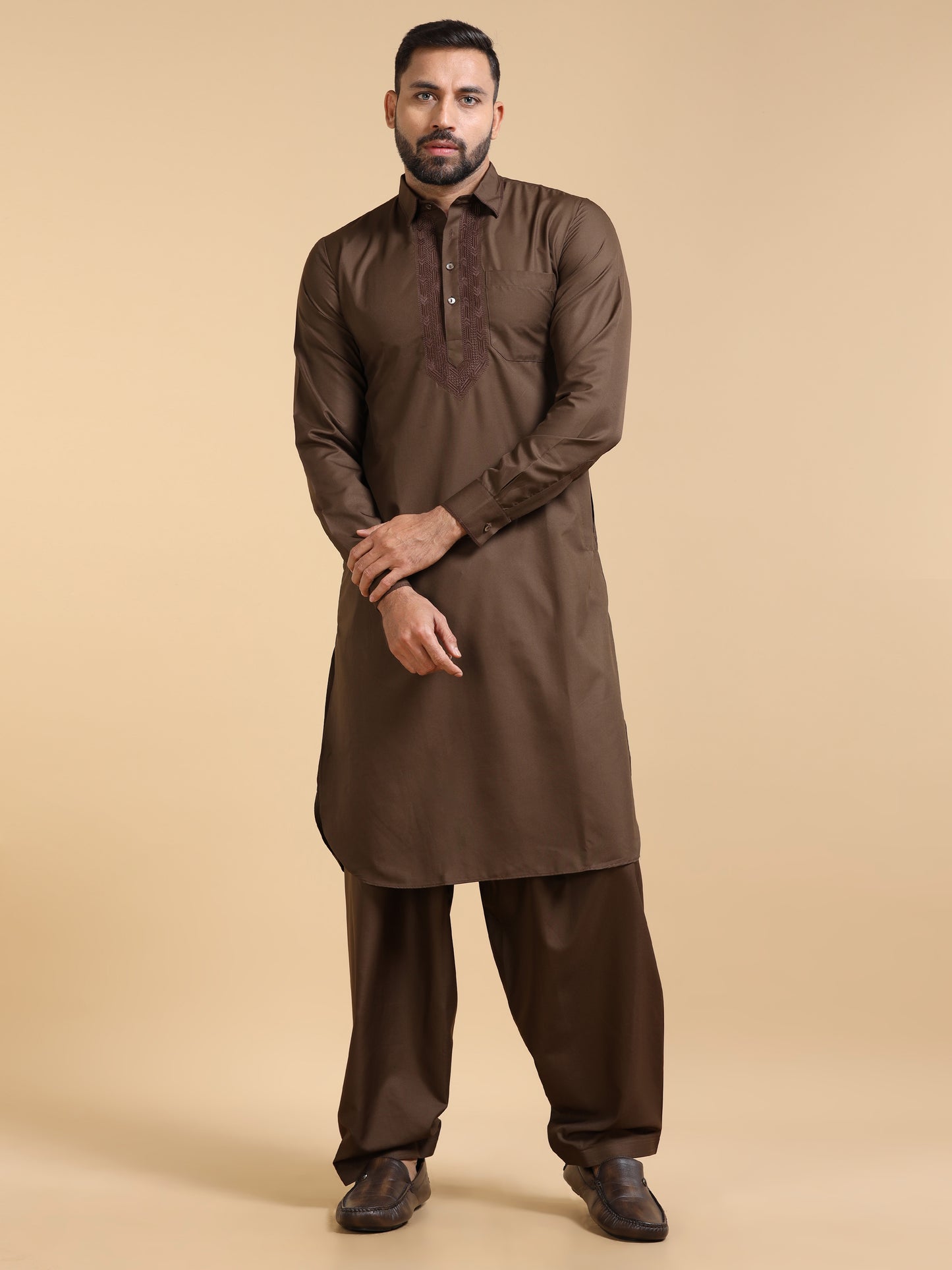 Men’s Brown Pathani Set