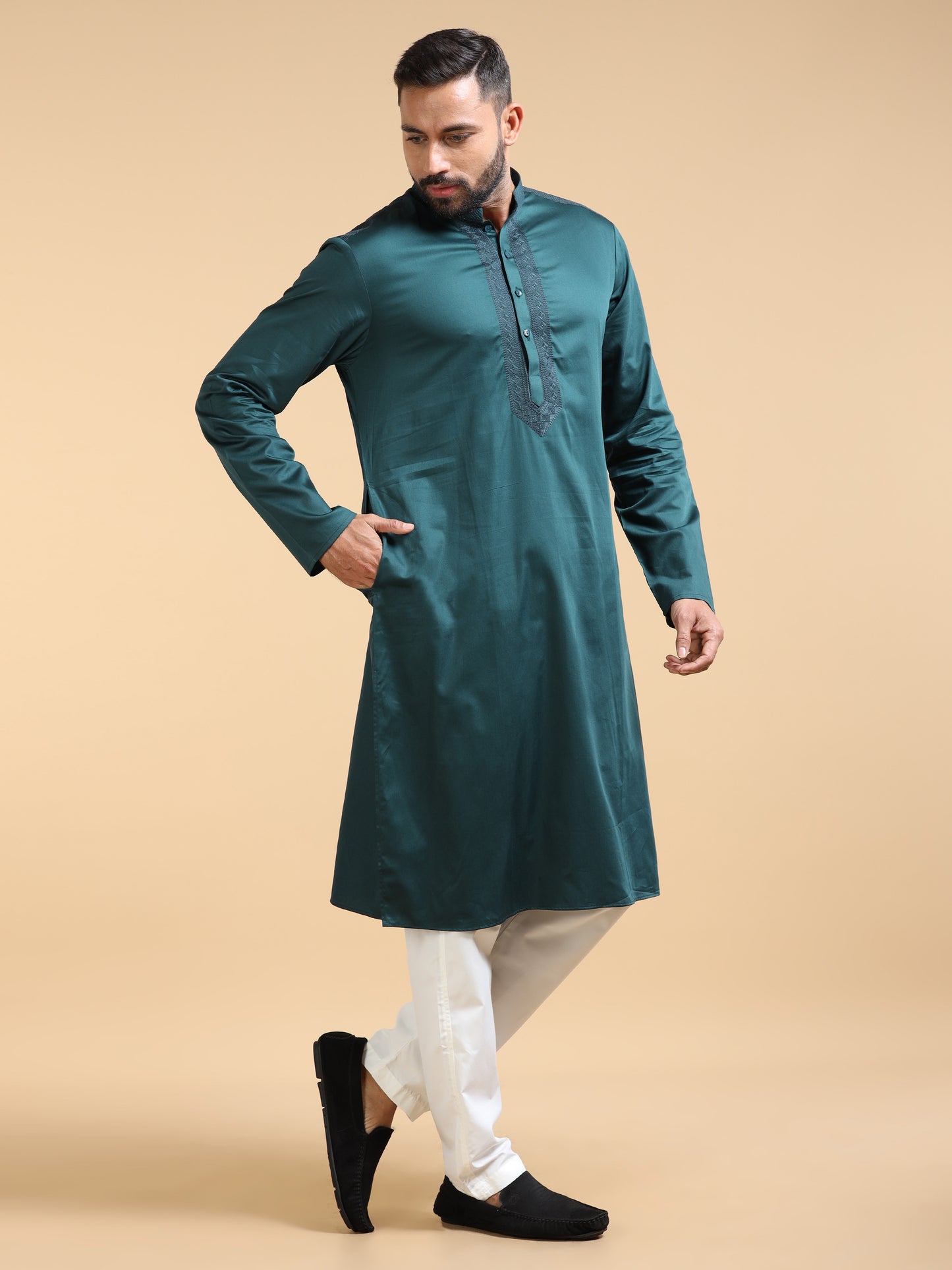 Men’s Teal Green Kurta Set