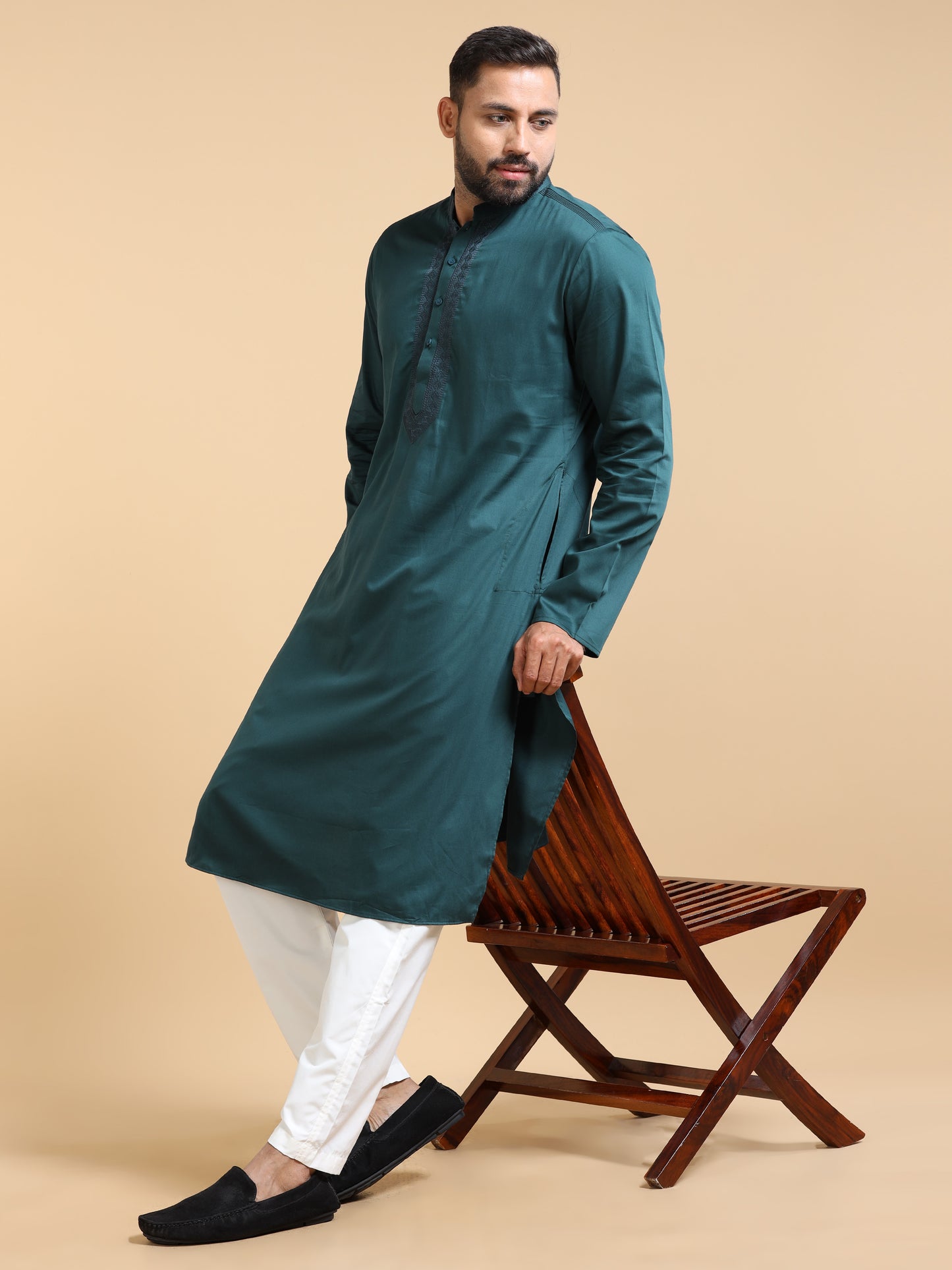 Men’s Teal Green Kurta Set