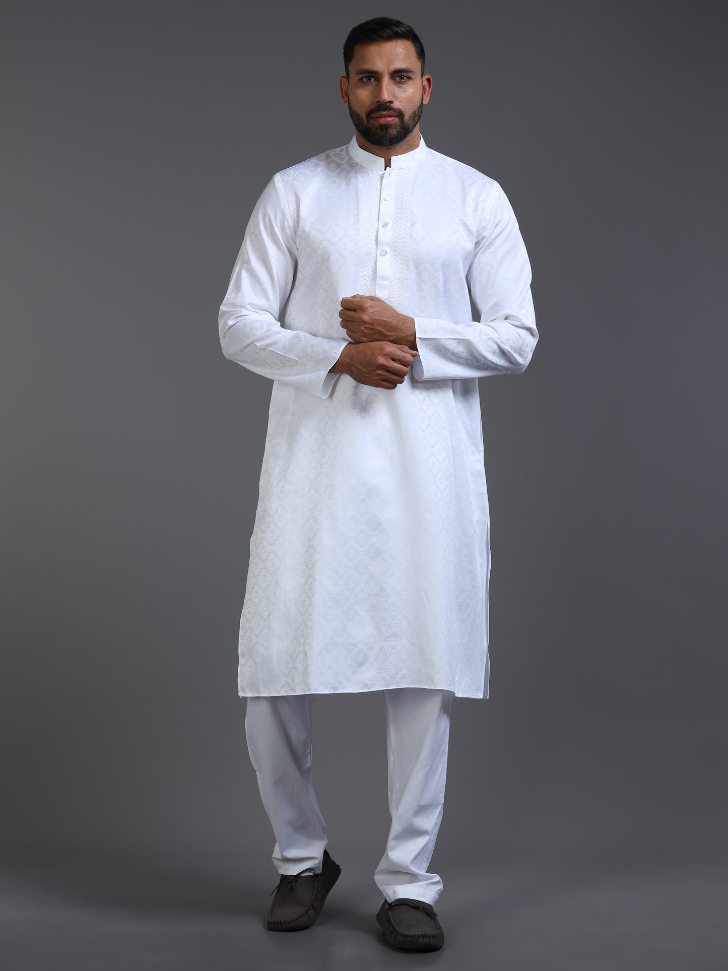 Men’s White Cotton Kurta Pyjama Set