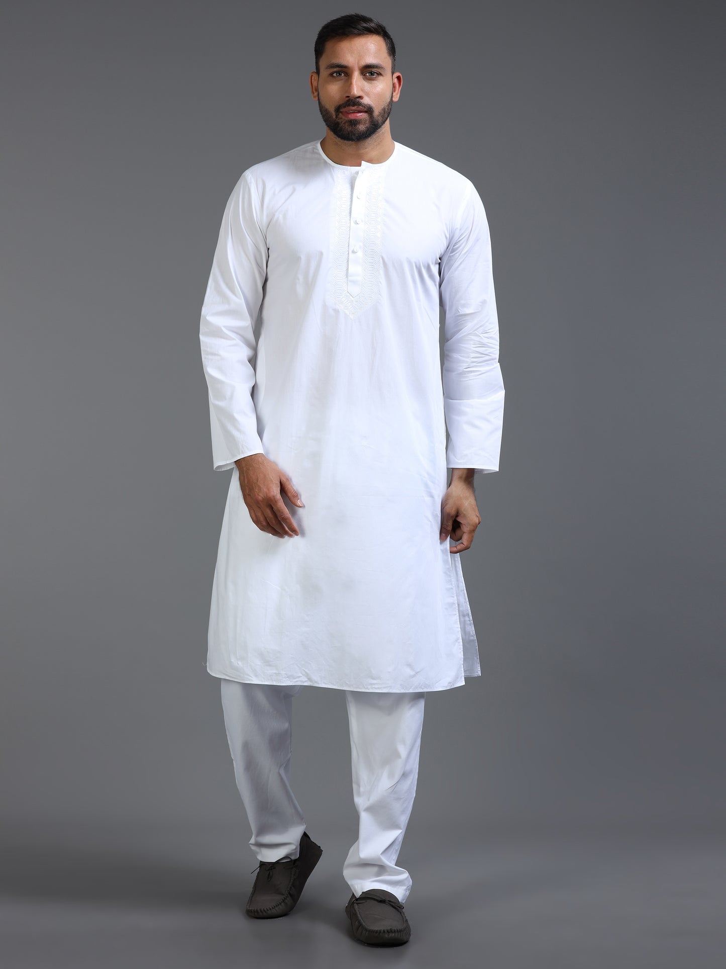 Men’s White Cotton Kurta Pyjama Set