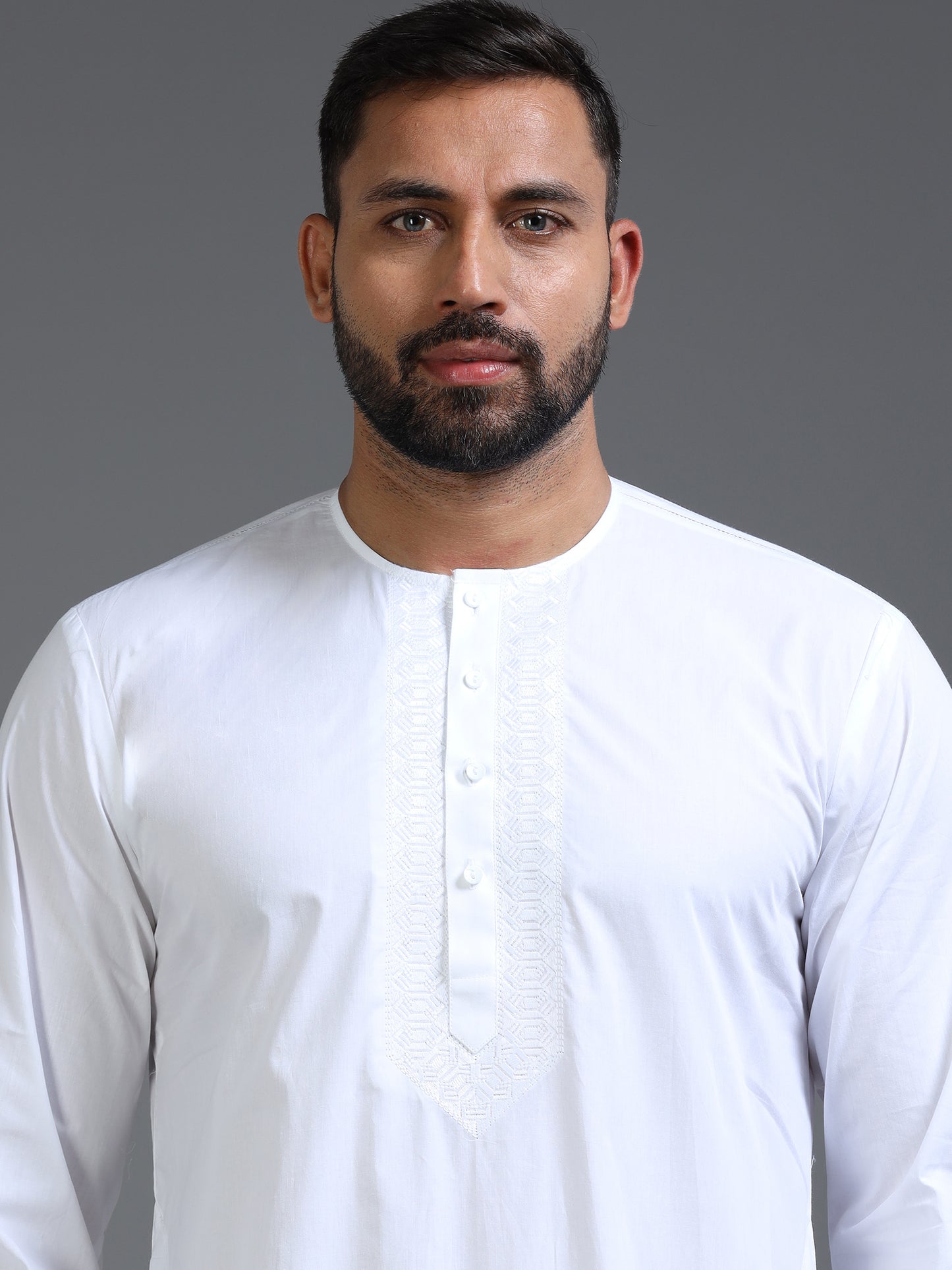 Men’s White Cotton Kurta Pyjama Set