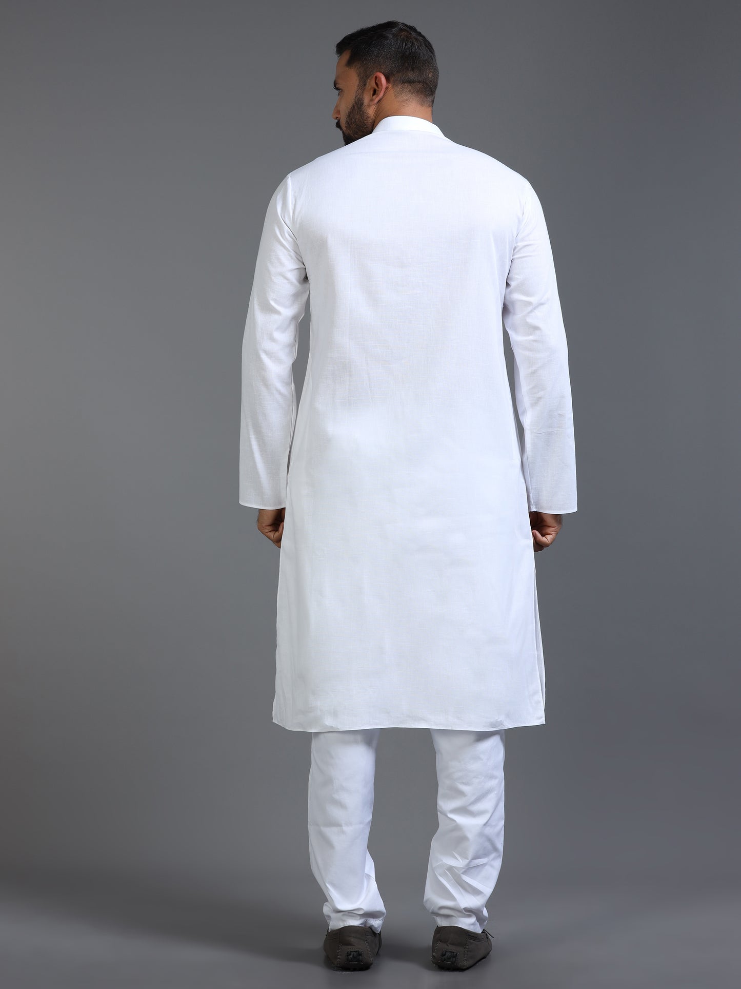 Men’s White Cotton Kurta Pajama Set