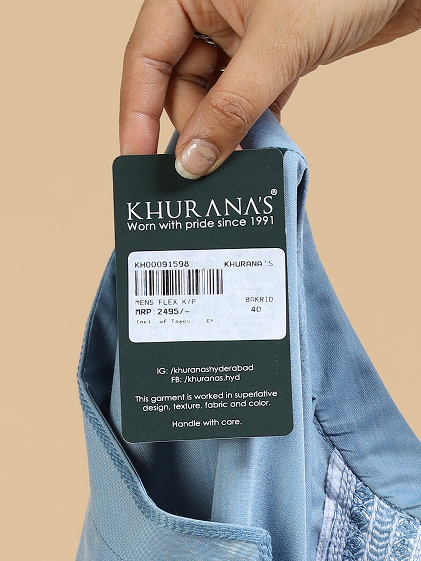 Men’s Light Blue Kurta Set
