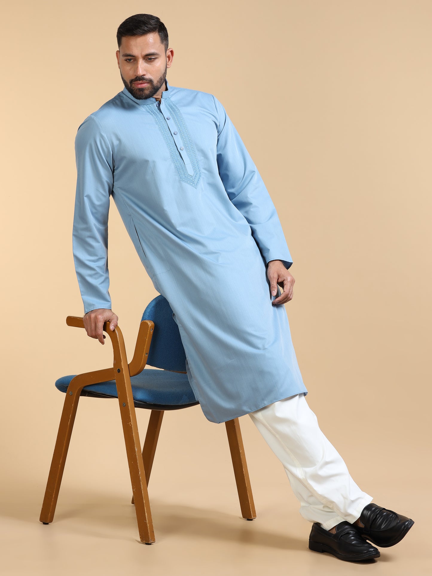 Men’s Light Blue Kurta Set