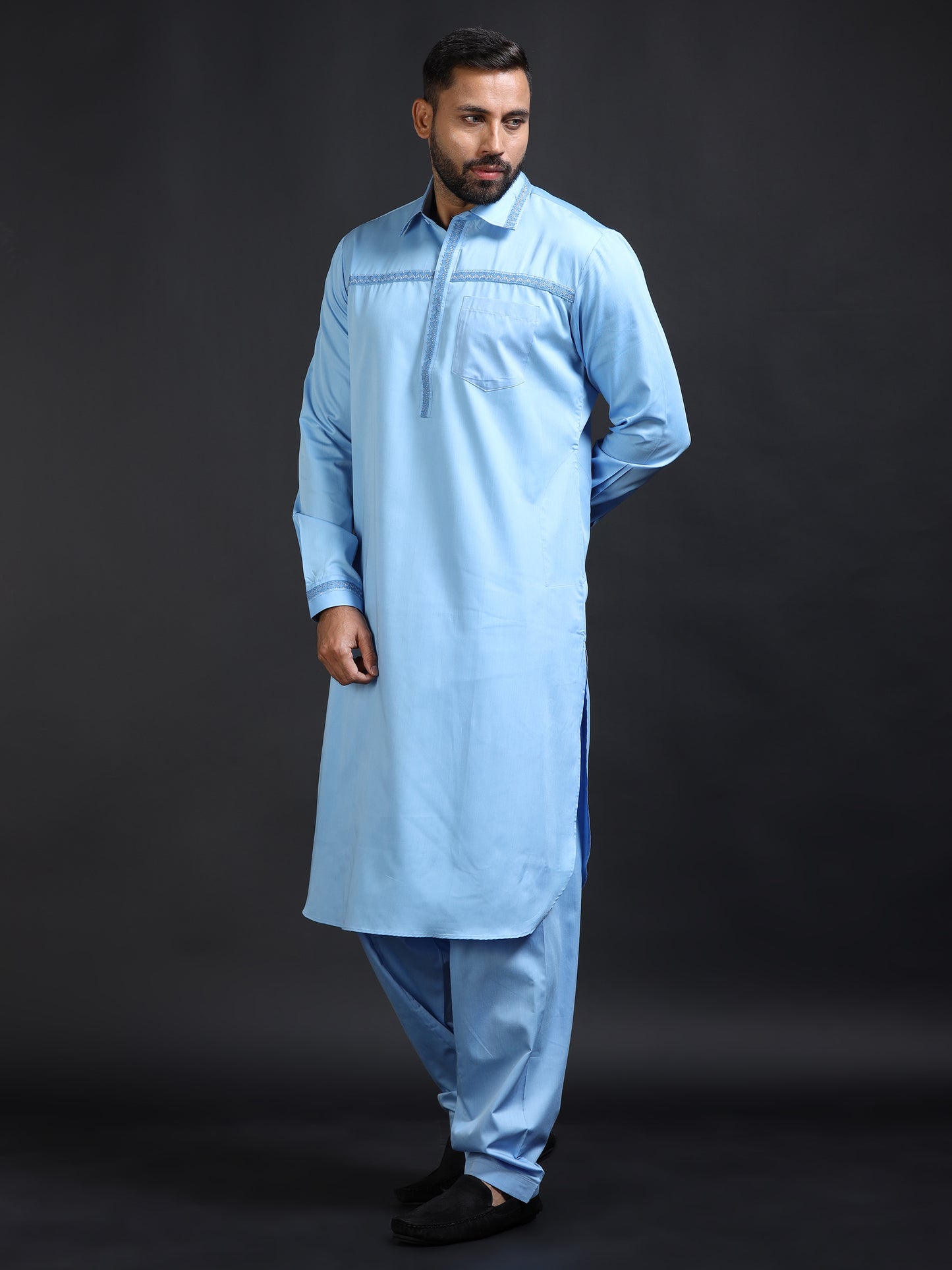 Men’s Sky Blue Pathani Set