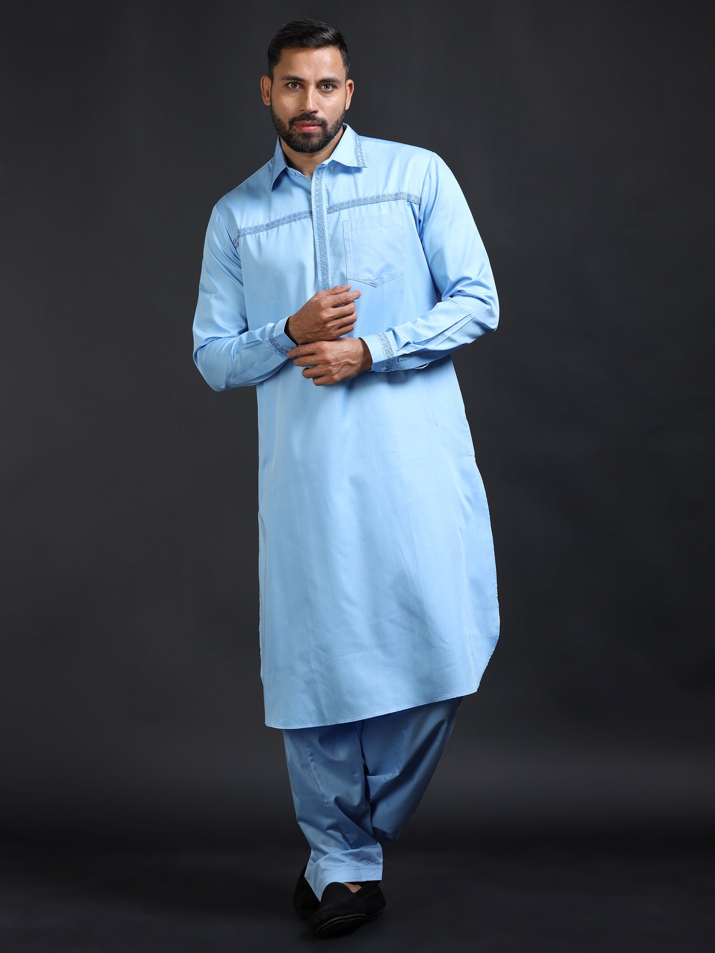 Men’s Sky Blue Pathani Set