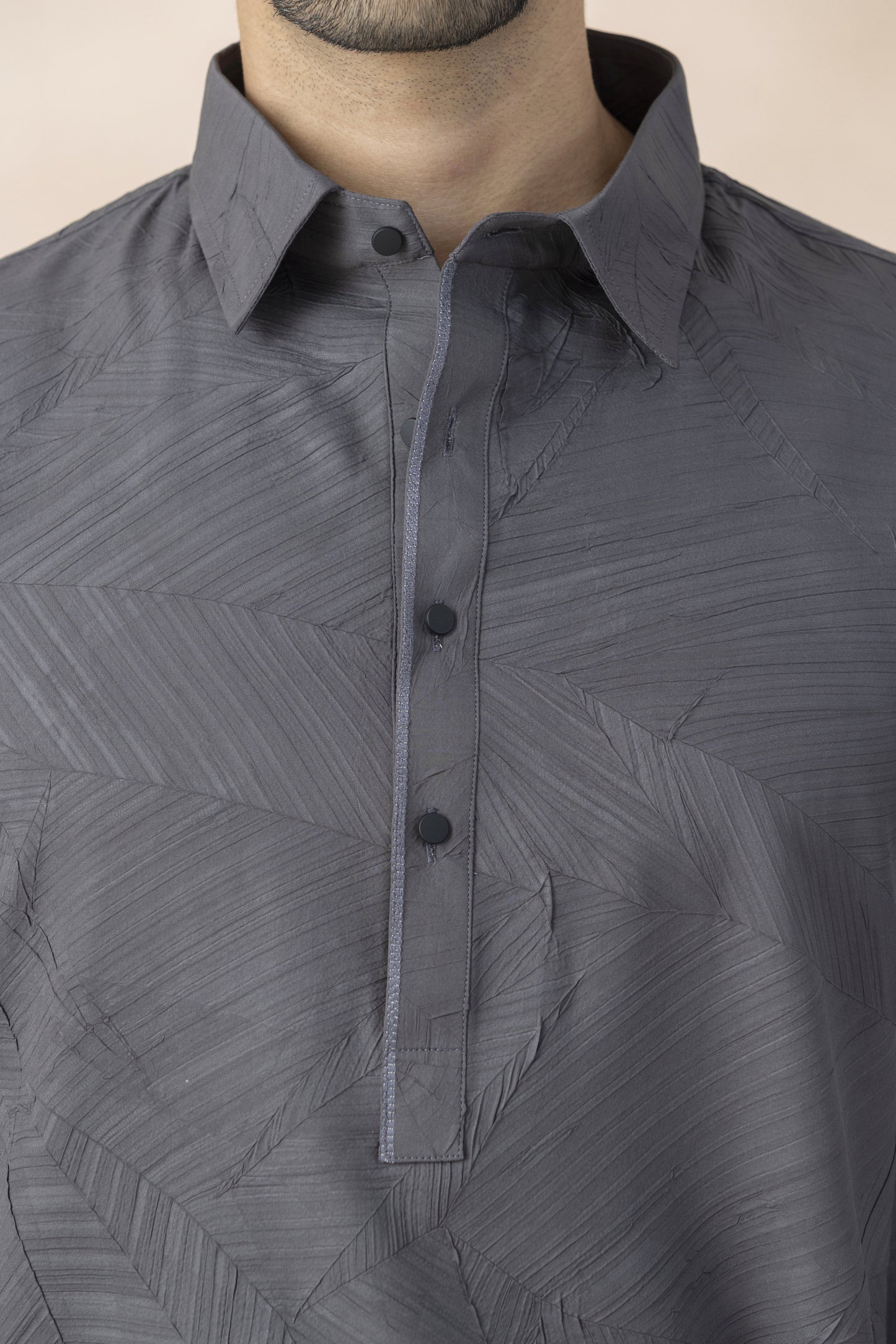 Men's grey pathani set