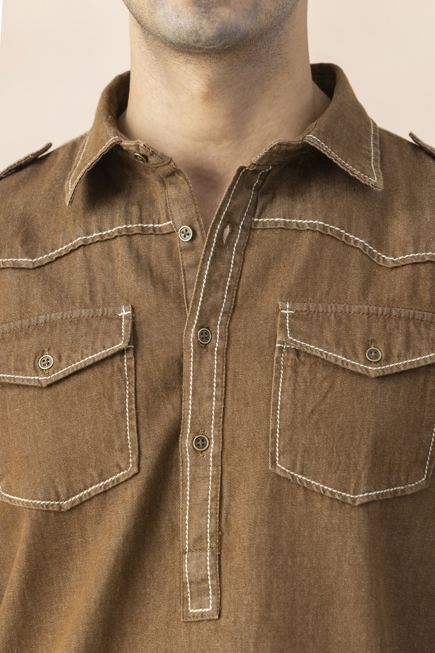 Men's brown pathani set