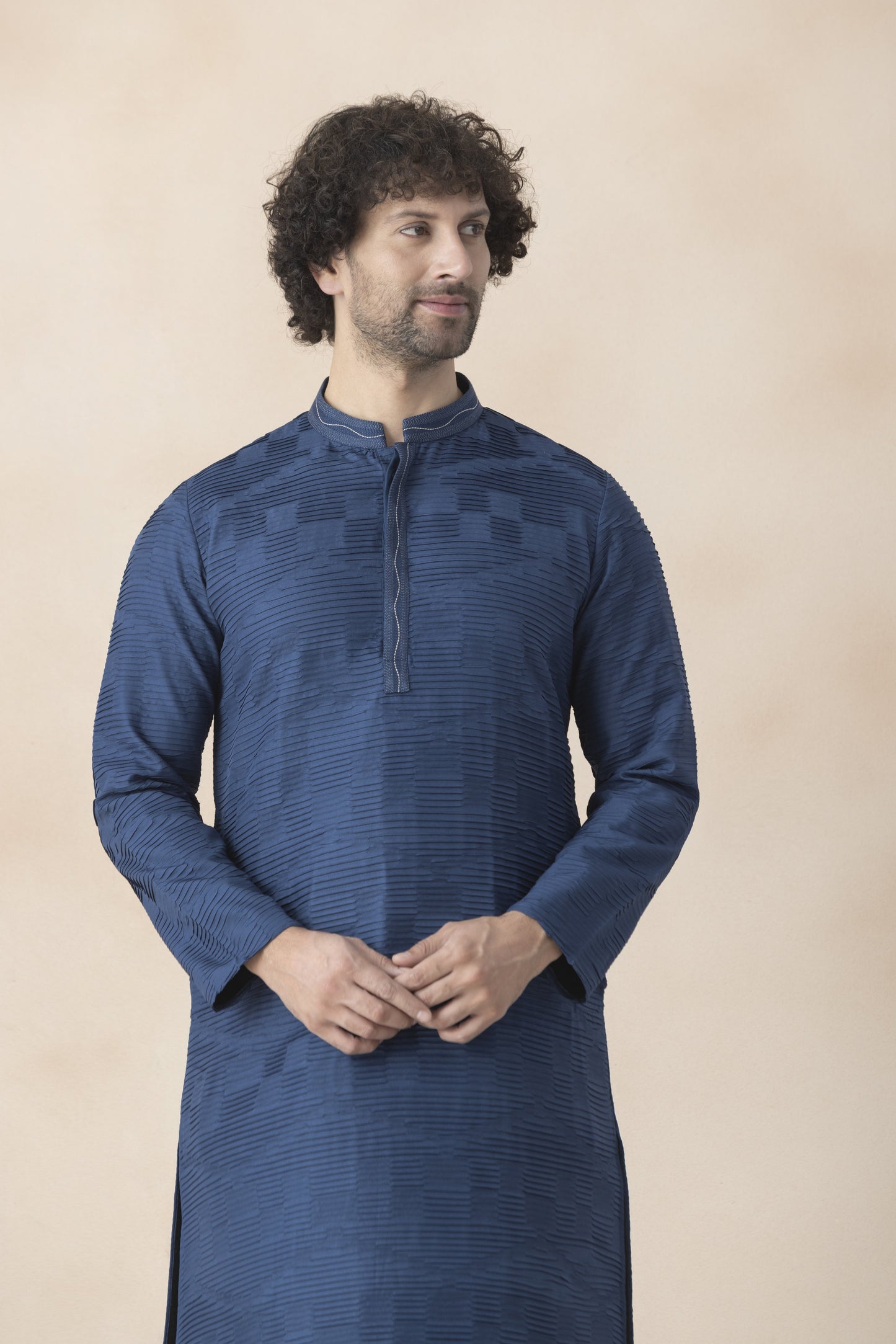 Men's Dark Blue Kurta Pyjama