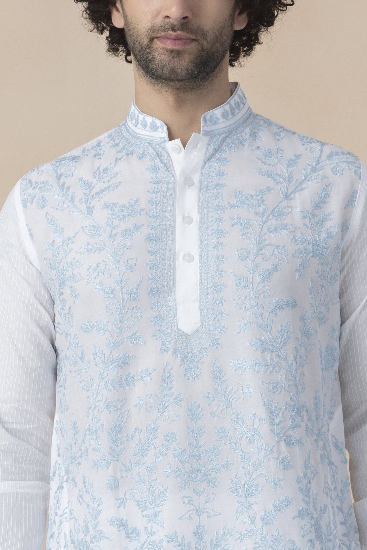 Men's white kurta pyjama