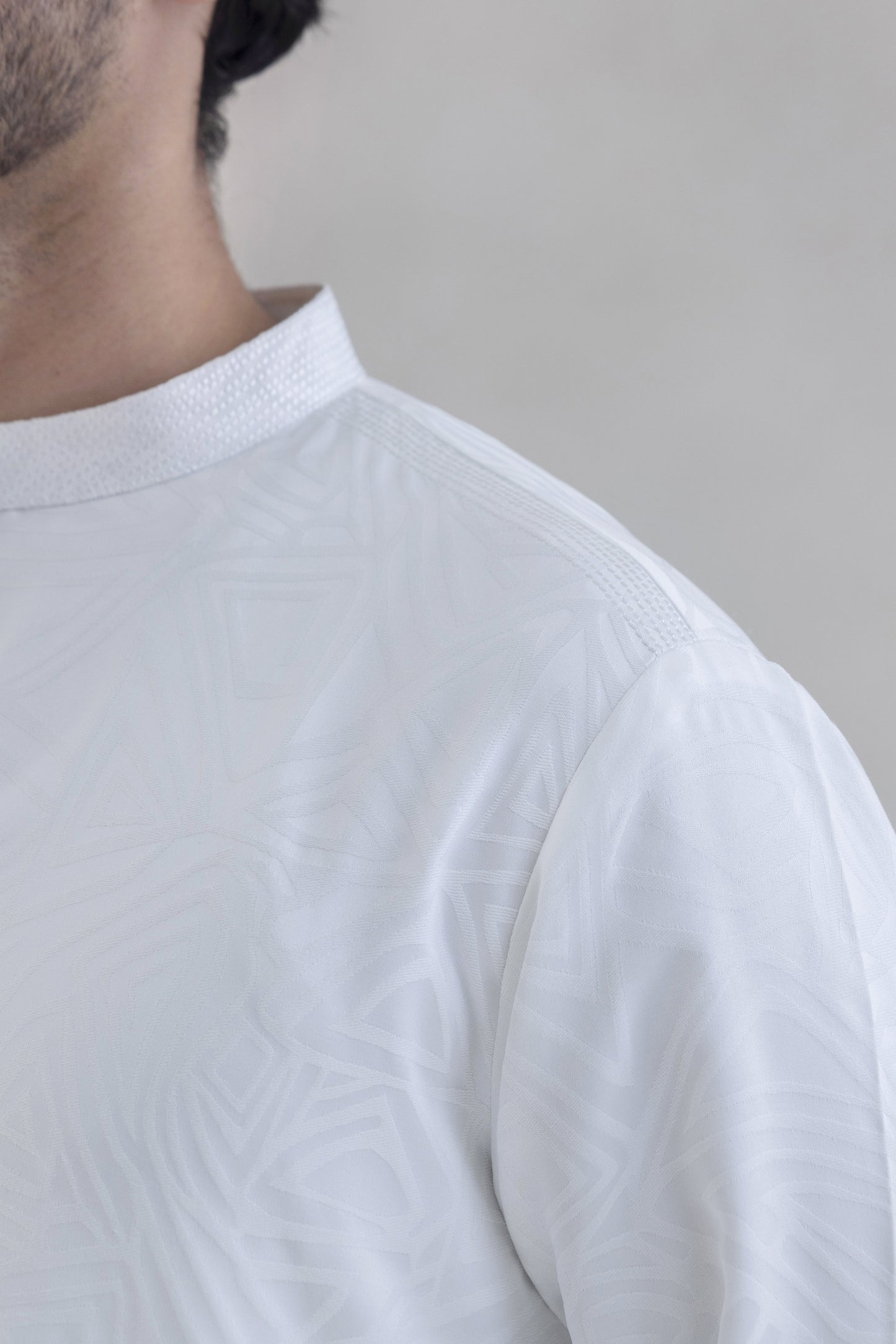 Patterned white kurta pyjama for men