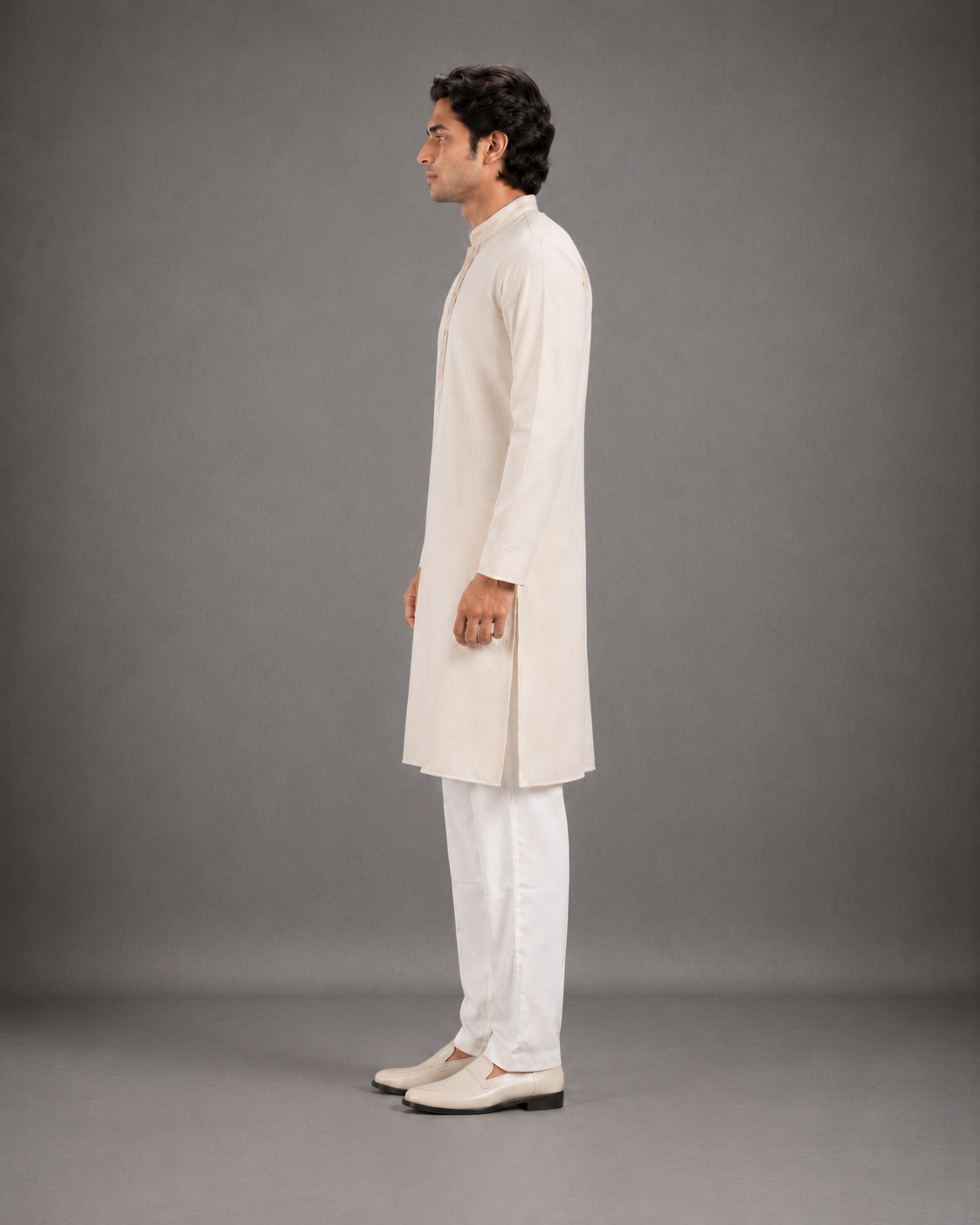 Men's Light beige Soft Touch Jute Kurta Pyjama Set