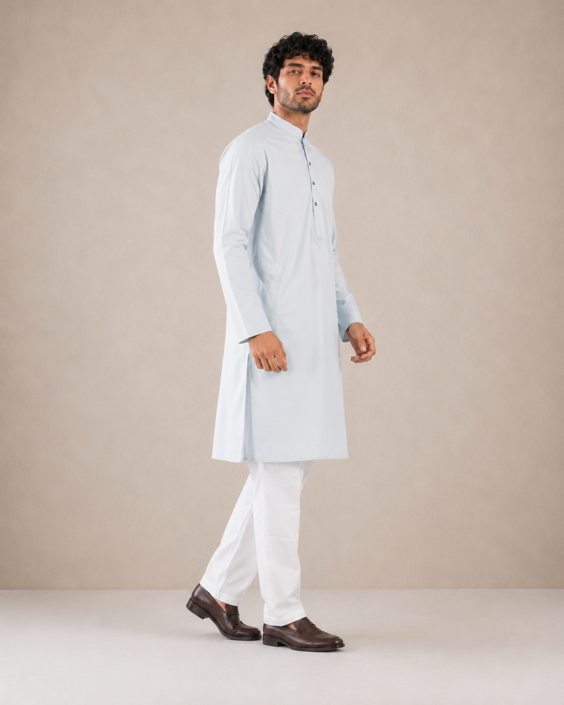 Men’s Light Blue Kurta Pyjama Set