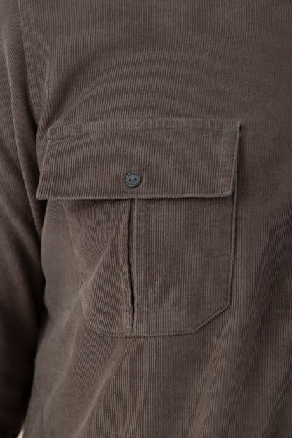 Men's  Brown Solid Corduroy Pathani