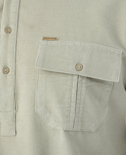 Men's Light Sage Green Corduroy Pathani Set