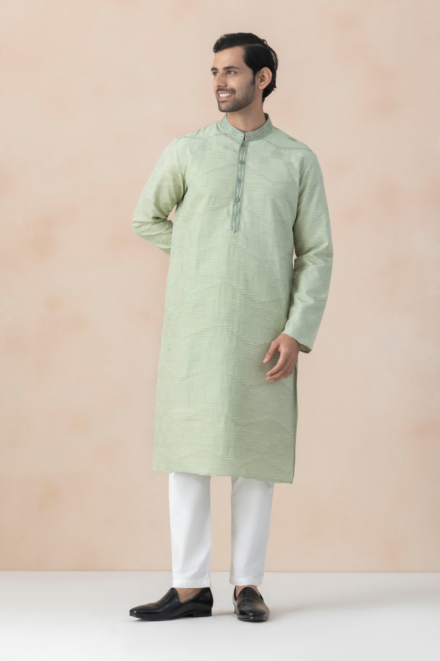 Men's Pastel Green Kurta Pyjama