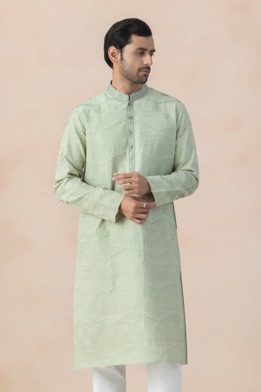 Men's Pastel Green Kurta Pyjama