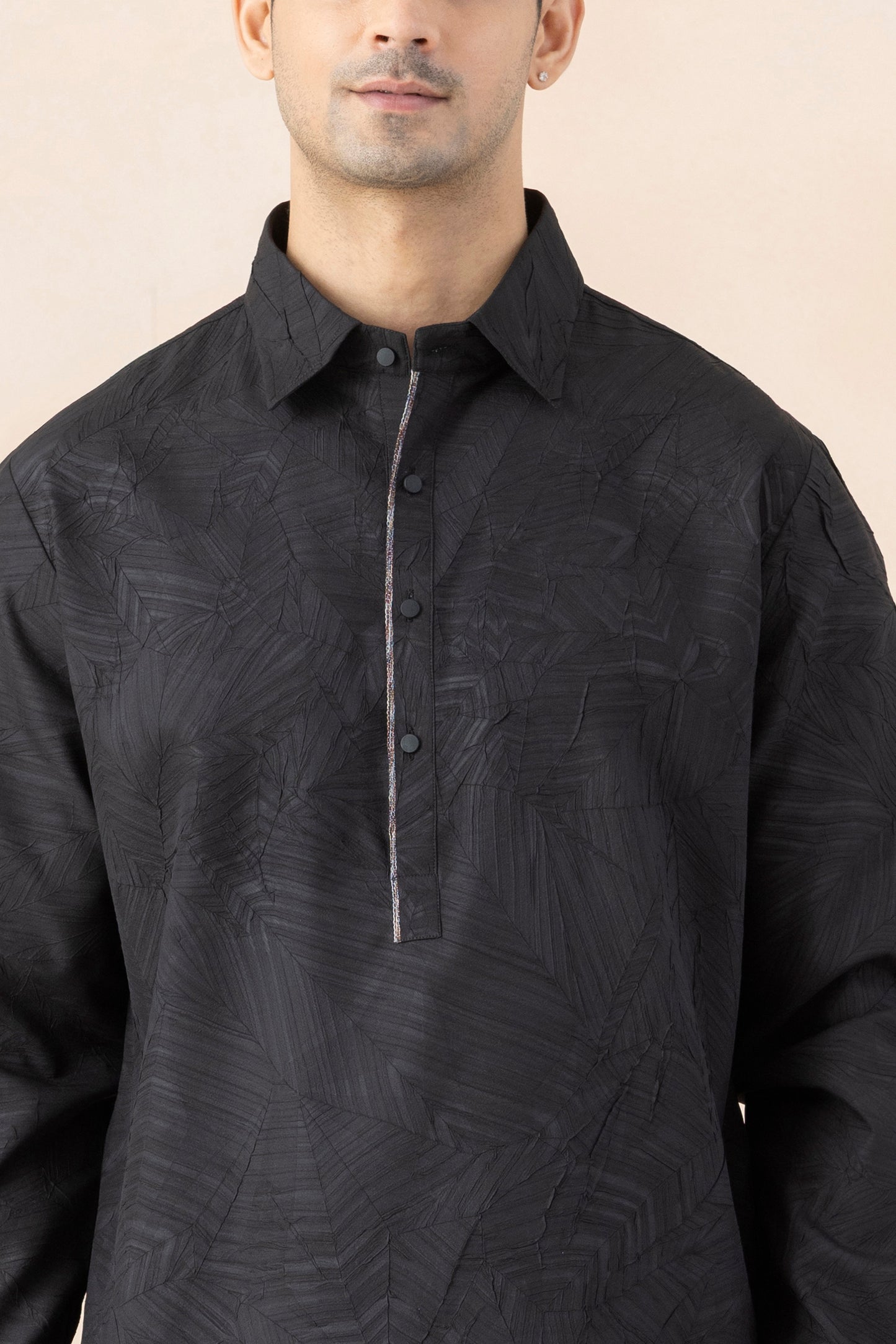 Men's Black Crush Pathani Set