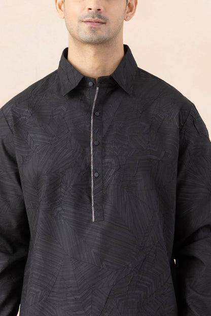 Men's Black Crush Pathani Set