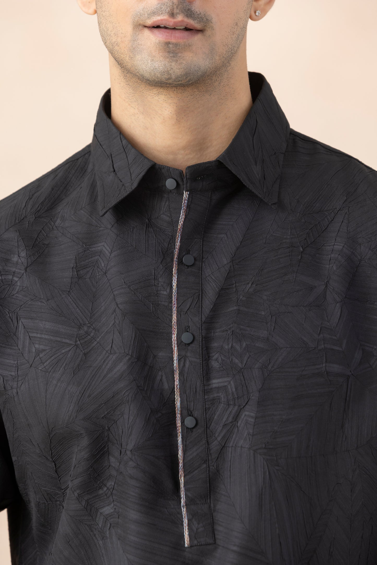 Men's Black Crush Pathani Set