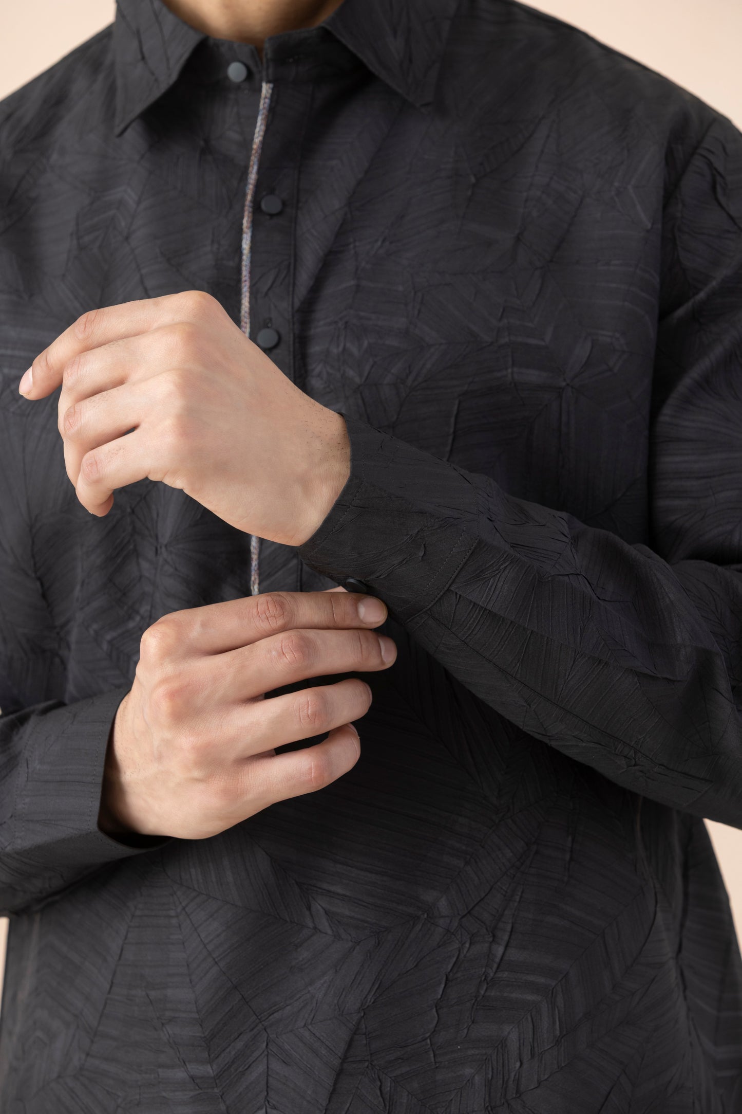 Men's Black Crush Pathani Set