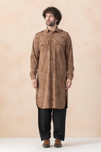 Soil Brown Pathani Set for Men