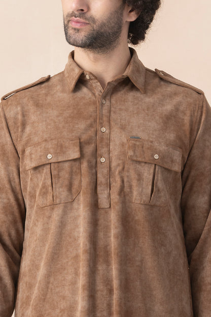 Soil Brown Pathani Set for Men