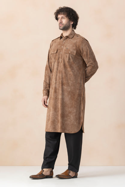Soil Brown Pathani Set for Men