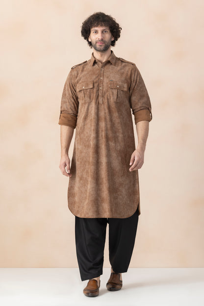 Soil Brown Pathani Set for Men