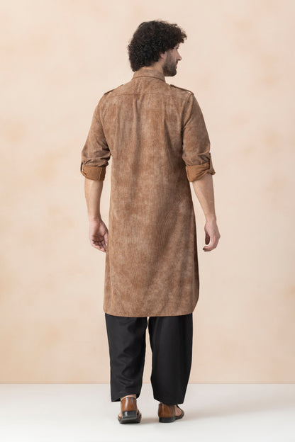 Soil Brown Pathani Set for Men