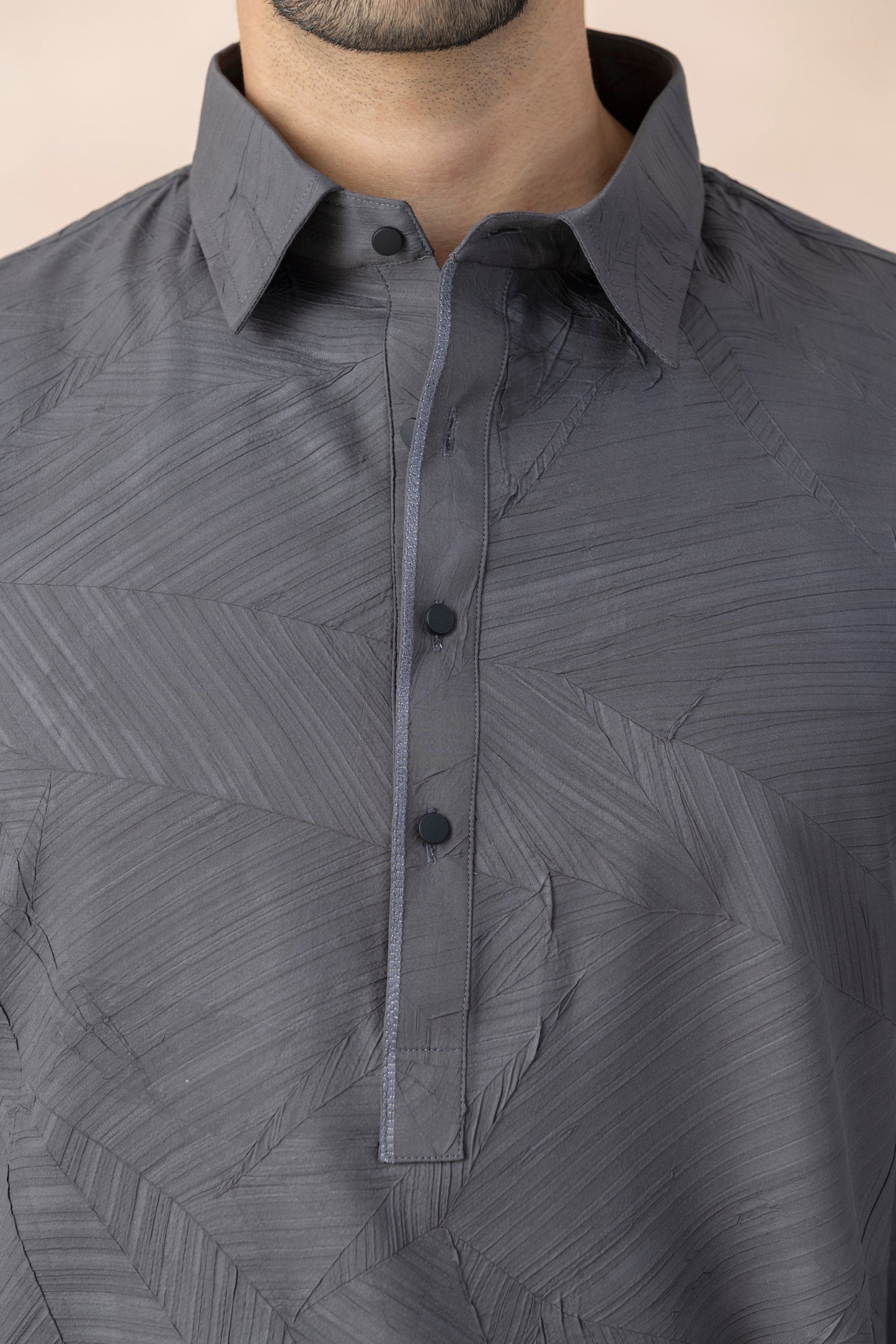 Men's Grey Crush Pathani Set