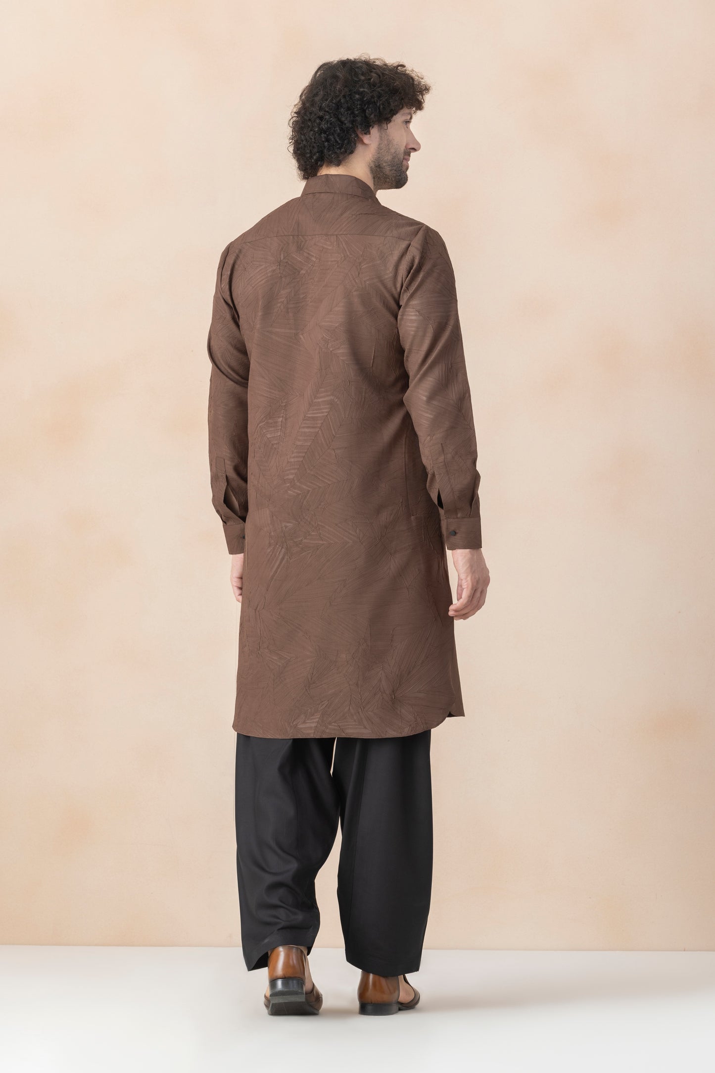Men's Brown Crush Pathani Set