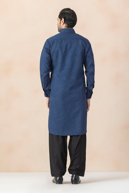 Men's Cobal Blue Crush Pathani Set