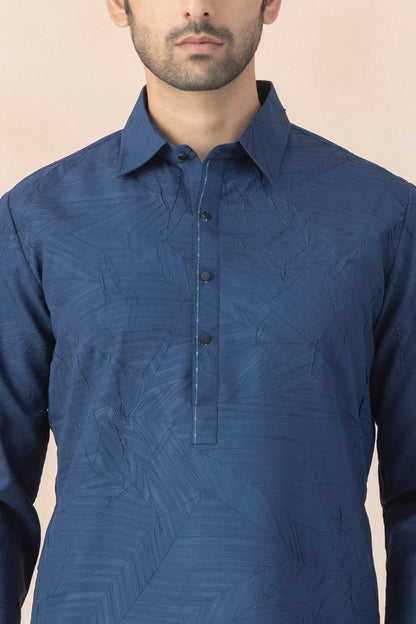 Men's Cobal Blue Crush Pathani Set