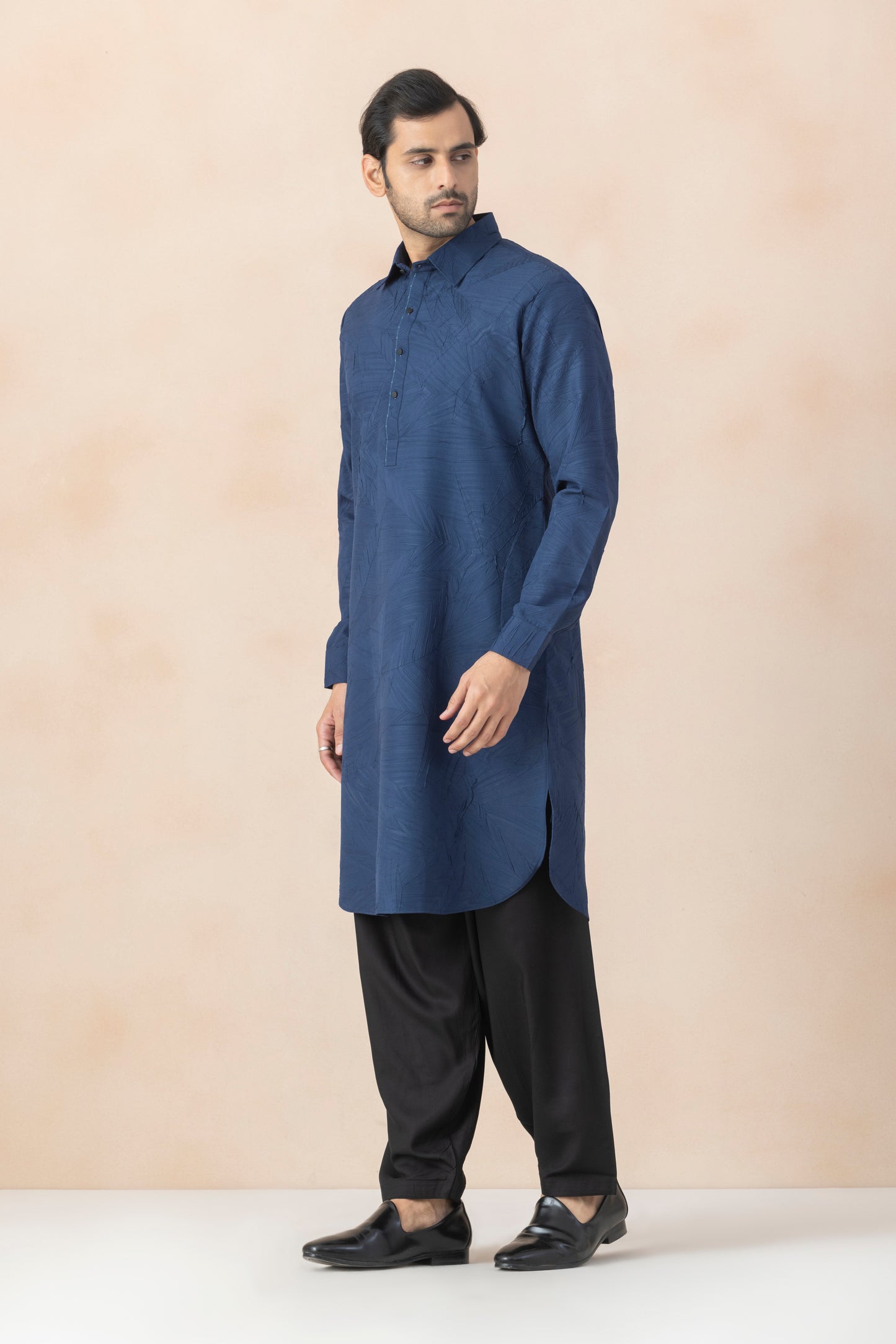Men's Cobal Blue Crush Pathani Set