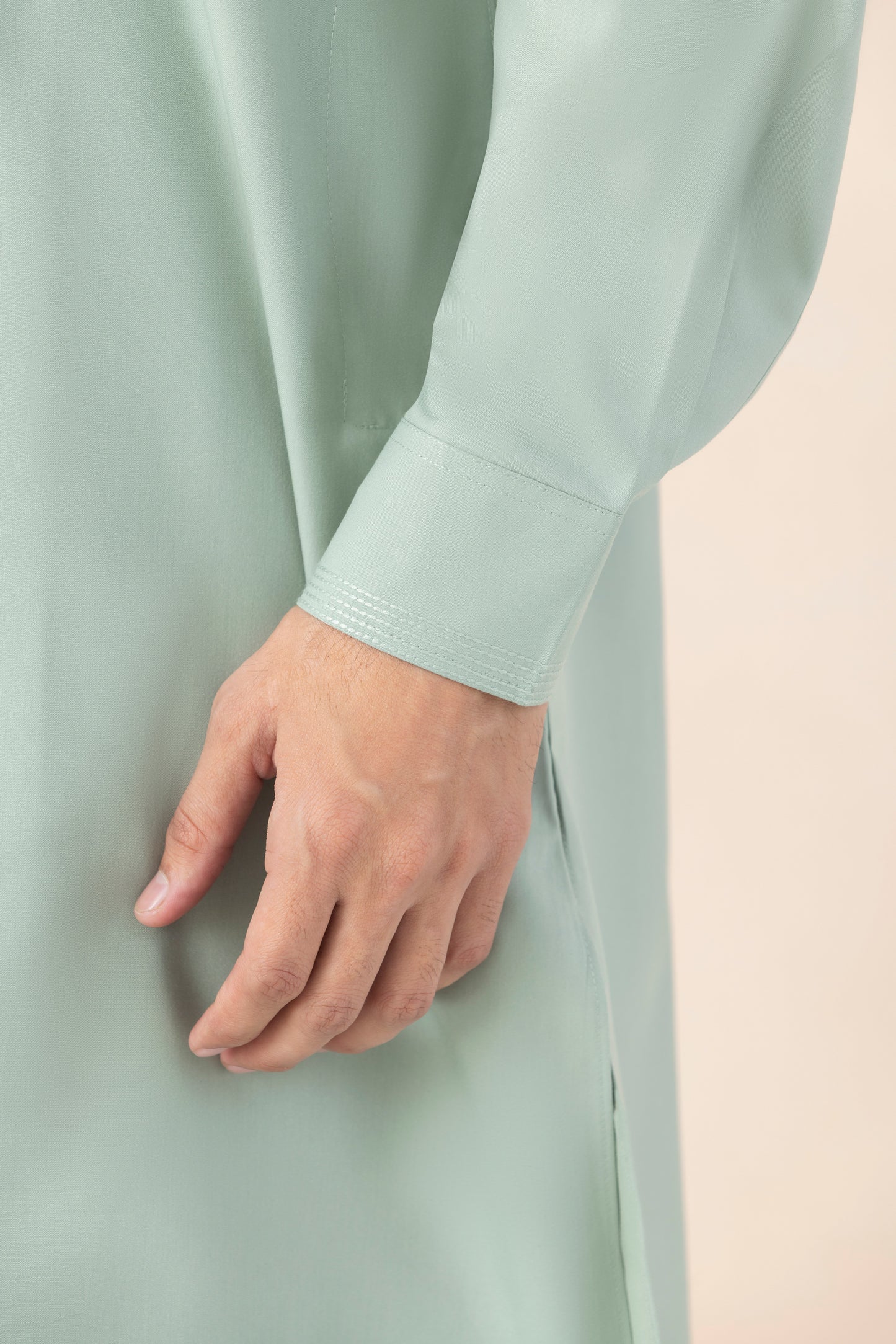 Men's Solid Light Mint Green Pathani Set