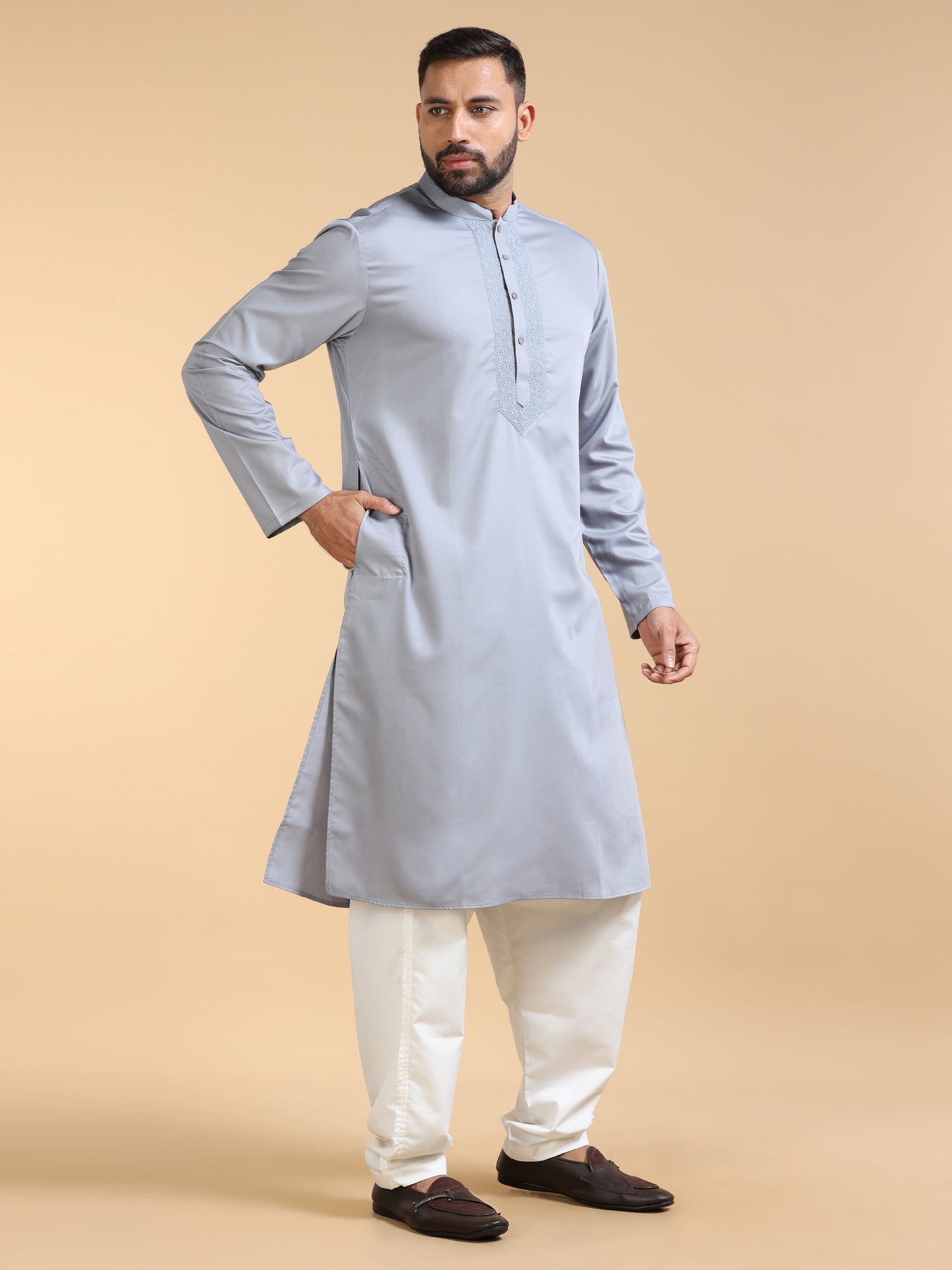 Men’s Grey Kurta Set