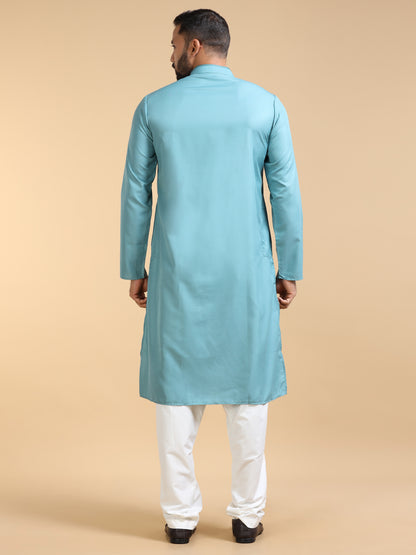 Men's Light Blue Kurta Pyjama Set