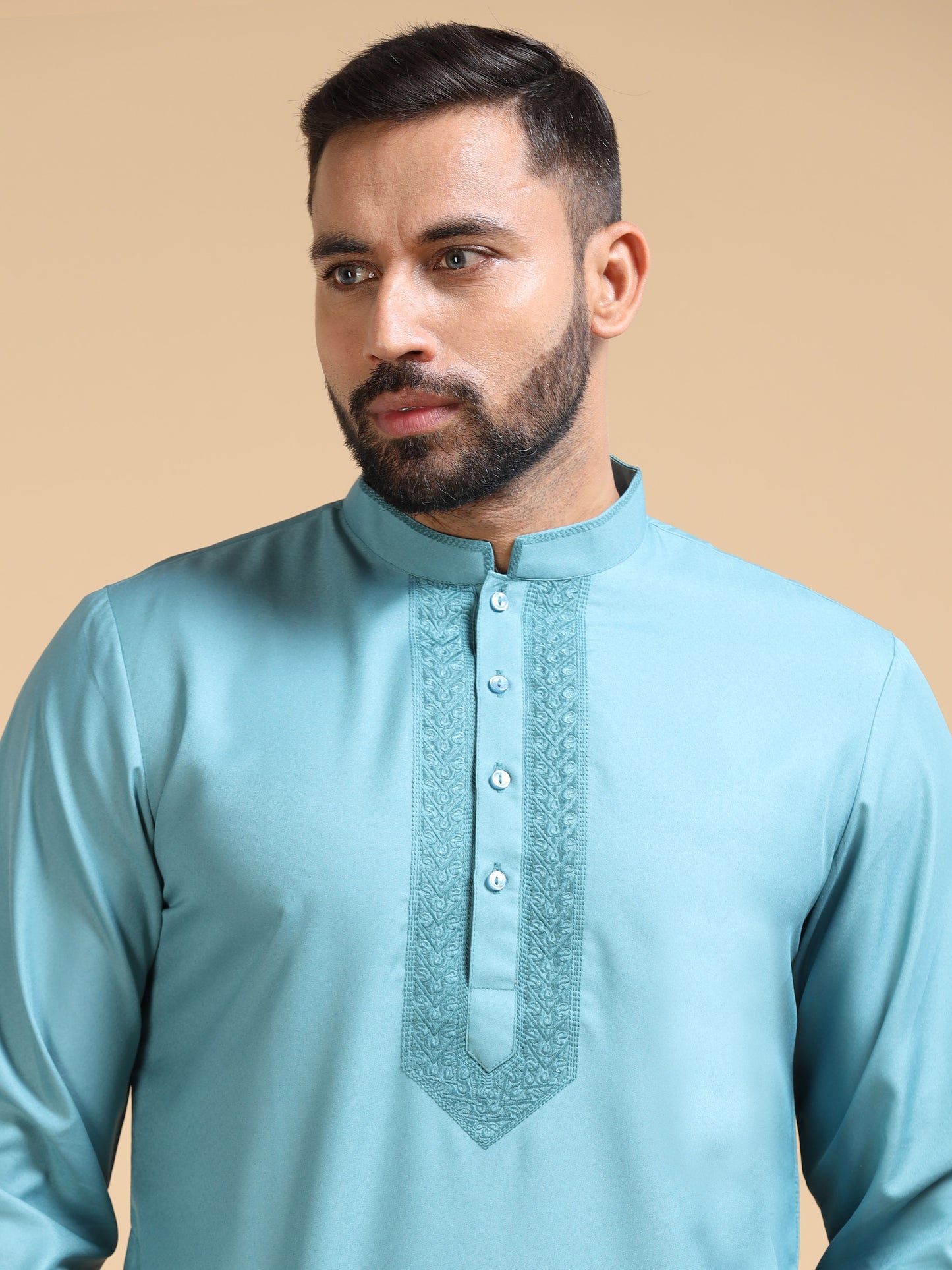 Men's Light Blue Kurta Pyjama Set