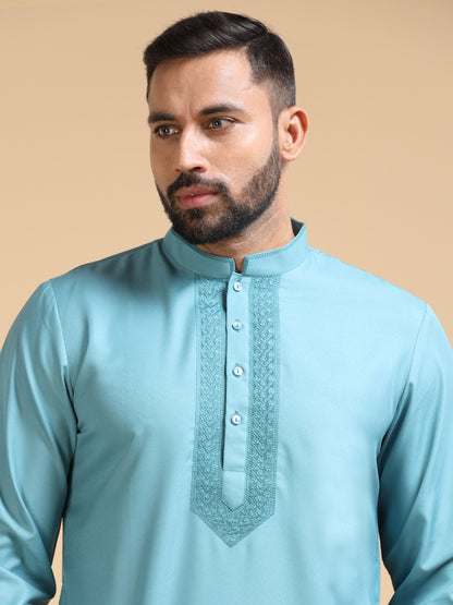 Men's Light Blue Kurta Pyjama Set