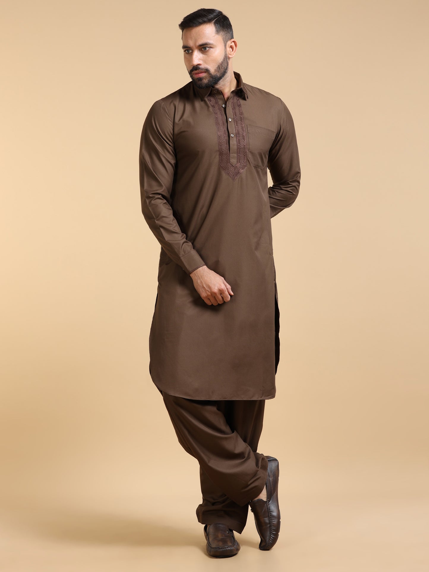 Men’s Brown Pathani Set
