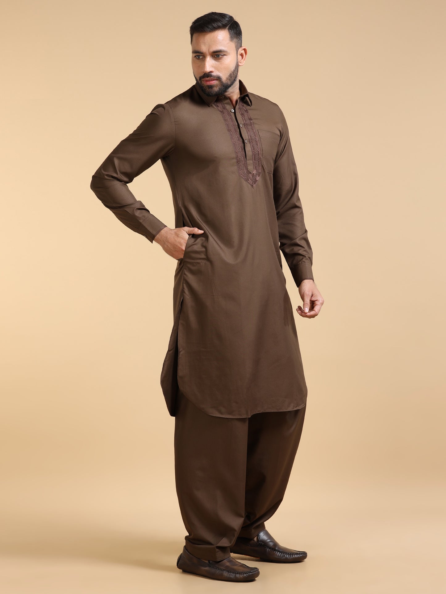 Men’s Brown Pathani Set
