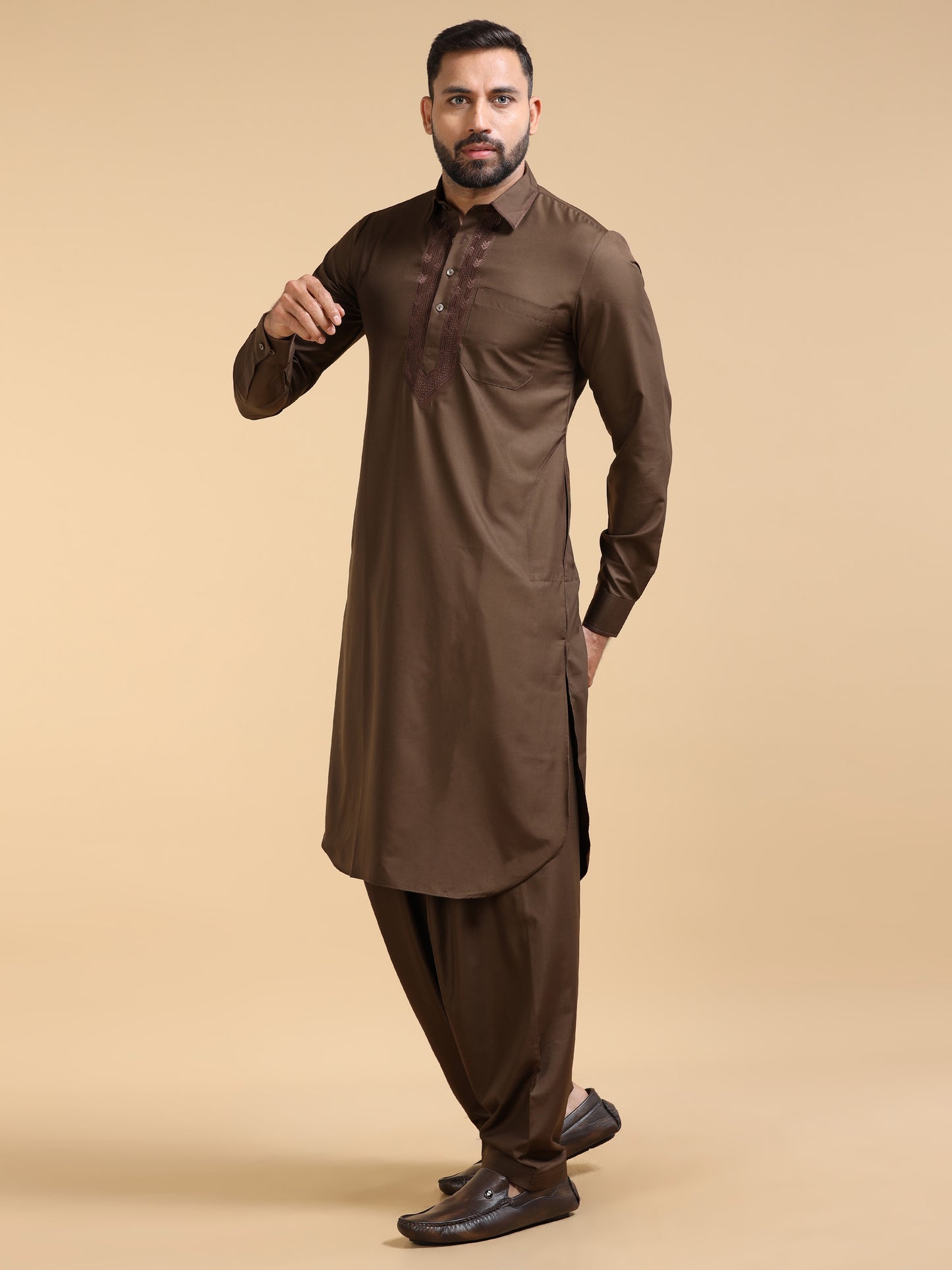 Men’s Brown Pathani Set