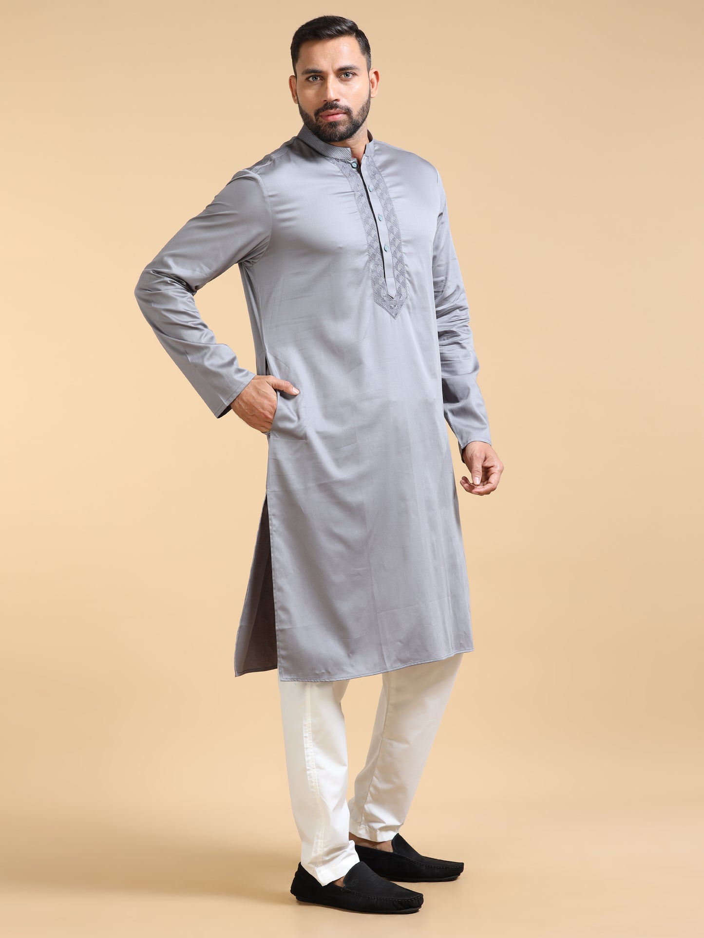 Men’s Grey Kurta Set
