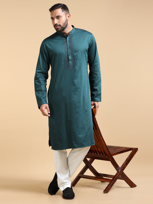 Men’s Teal Green Kurta Set
