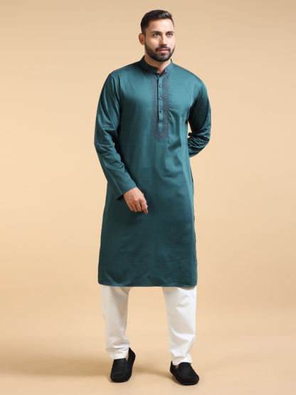 Men’s Teal Green Kurta Set